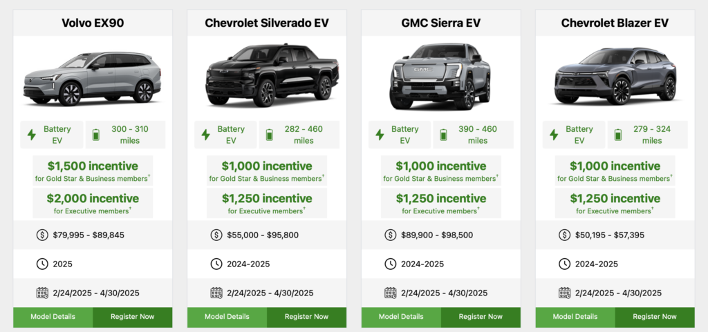 Costco EV Marketplace Examples